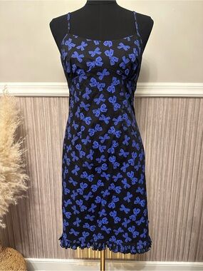 Morbid Threads Black Purple Skull Bow Open Back Midi Dress M
